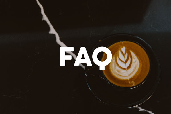 FAQ typography on a latte art picture