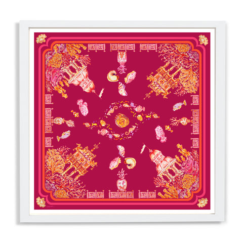 Framed Silk Scarf - the perfect splash of color...hanging this will make any room your favorite!