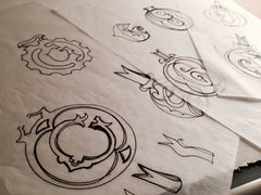 grey hall design_logo thumbnail sketches