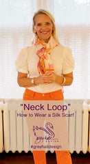 traditional silk scarf loop around neck - how to wear a silk scarf - Grey Hall Design