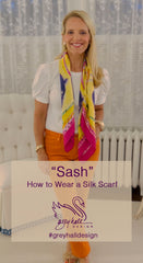 Sash silk scarf - how to wear a silk scarf - Grey Hall Design