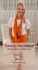 Swoop necklace silk scarf - how to wear a silk scarf - Grey Hall Design