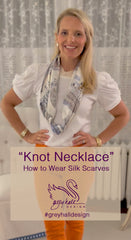 knot necklace silk scarf - how to wear a silk scarf - Grey Hall Design