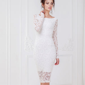 elegant lace dress with sleeves