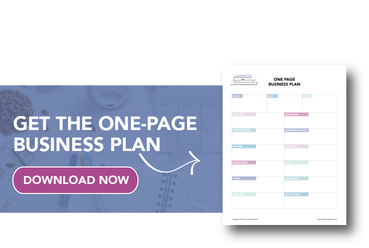 one page business plan free template