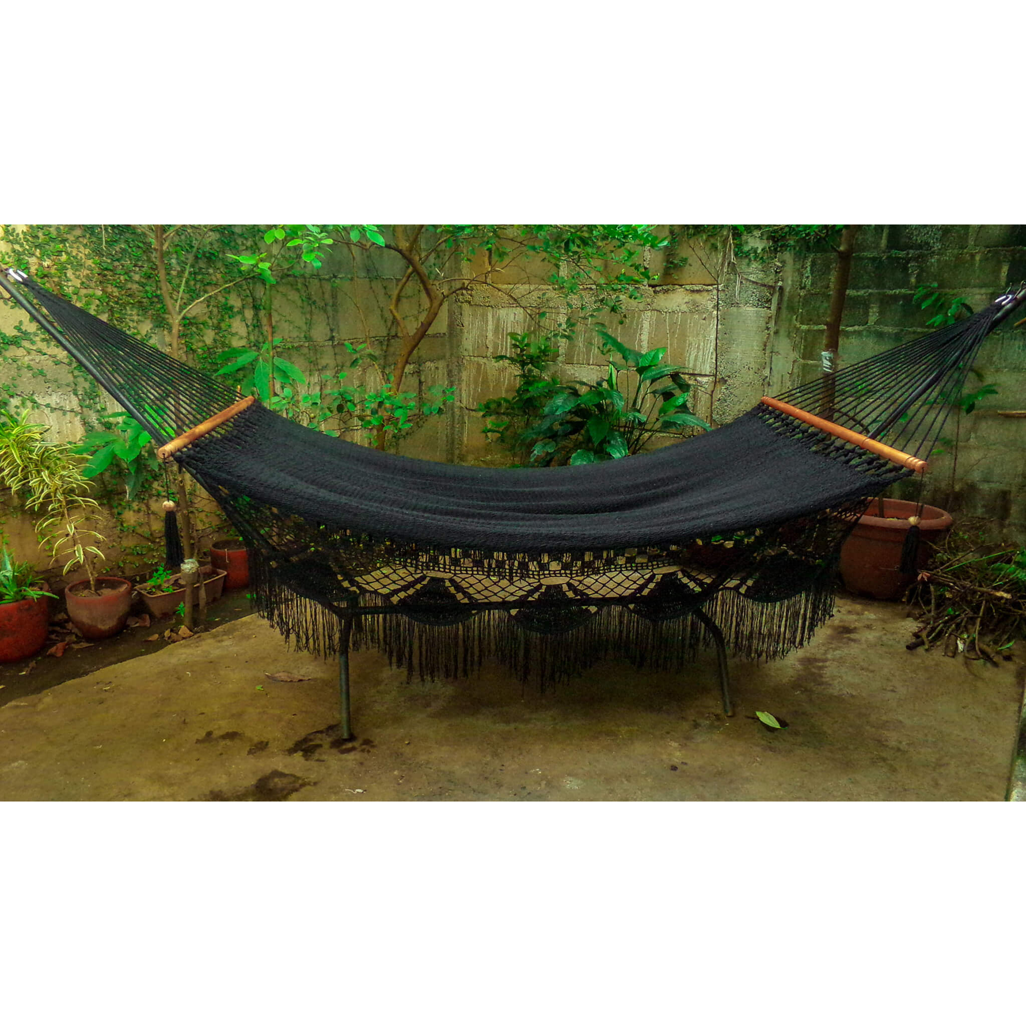 black boho hammock