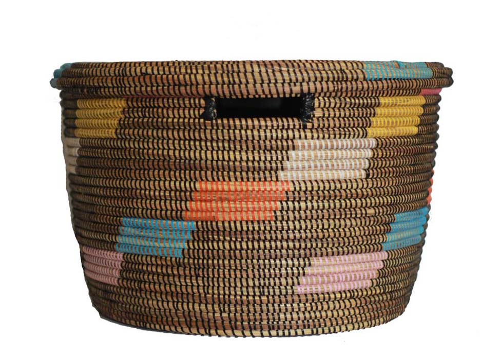 multi coloured laundry basket