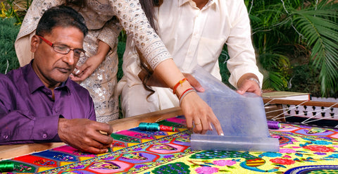 Pashmina Shawls with Kalamkari Work Hand Embroidery