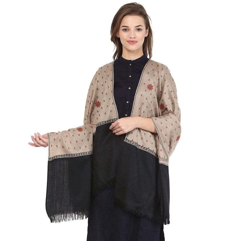 Pashtush women pure wool, woolmark certified shawl, ethnic weave