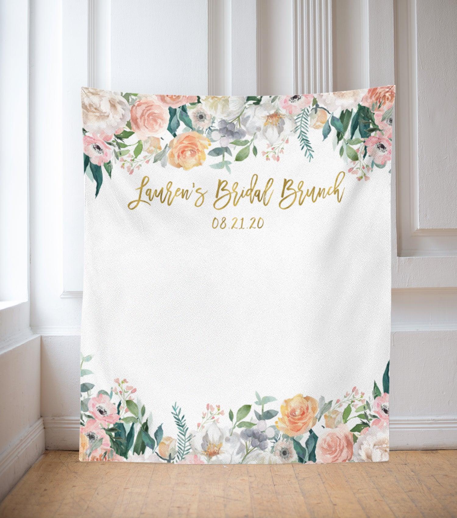 Floral Bridal Brunch Decorations Blush Bridal Shower Backdrop Ideas