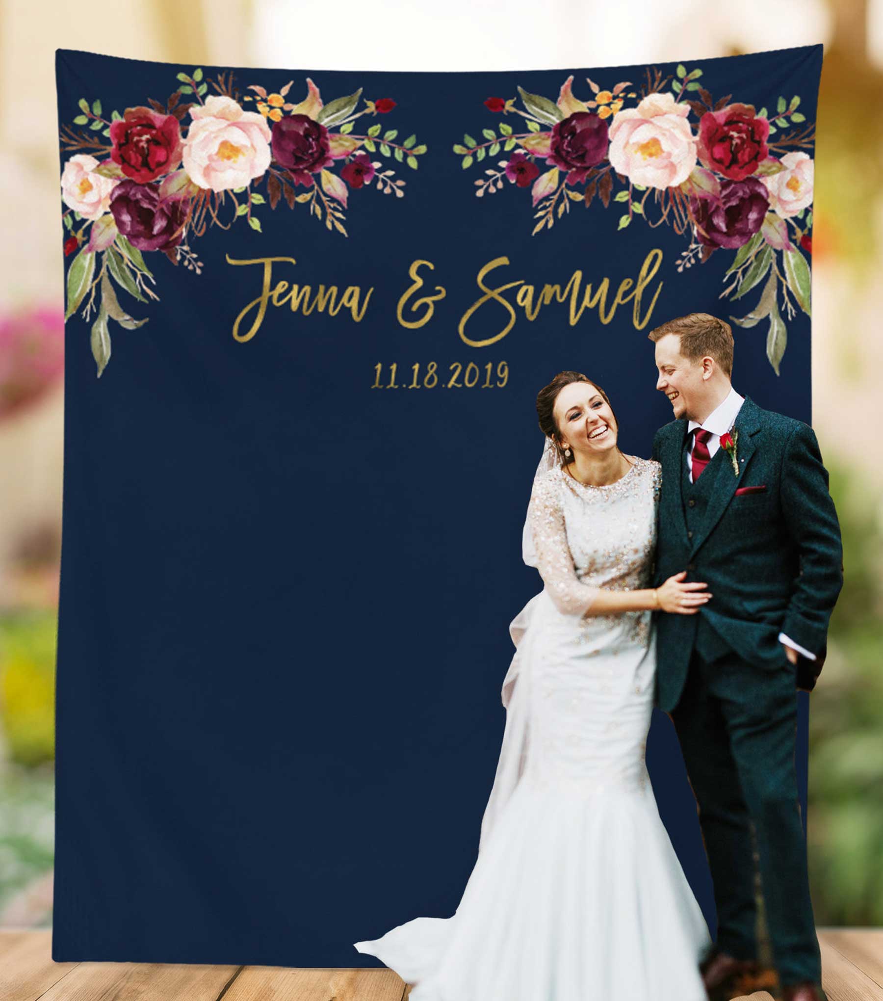 Navy And Gold Wedding Backdrop Design For Sale Blushing Drops