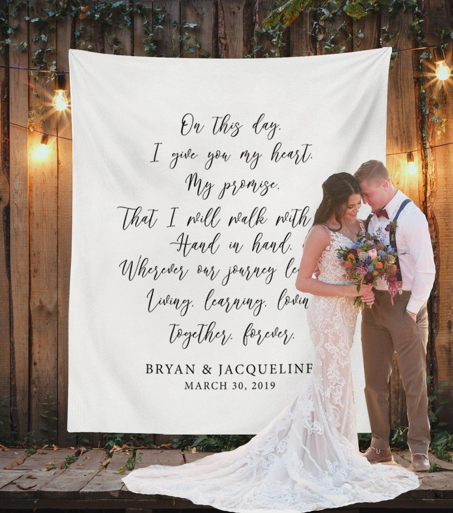 Wedding Vow Backdrop Calligraphy Wedding Decorations Rustic