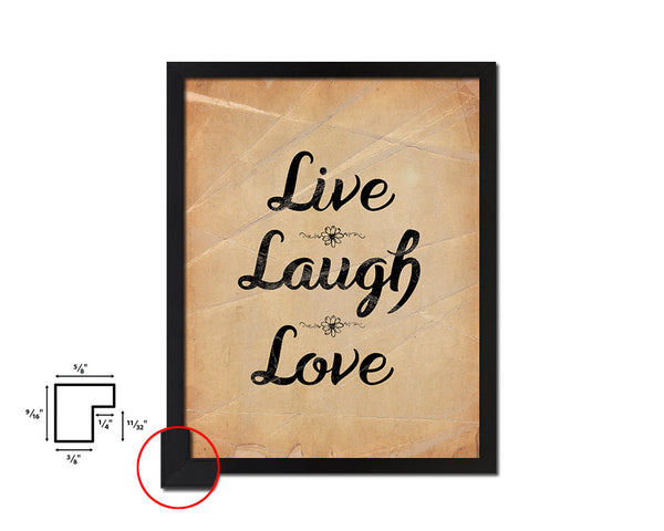 Live laugh love Quote Paper Artwork Framed Print Wall Decor Art