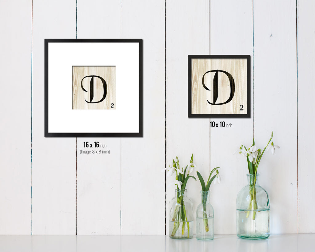 scrabble letters d monogram name sign framed wall art decor prints maumshop work