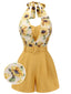 [Pre-Sale] Yellow 1950s Sunflower Halter Romper