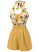 [Pre-Sale] Yellow 1950s Sunflower Halter Romper