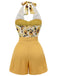 [Pre-Sale] Yellow 1950s Sunflower Halter Romper