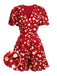 Red 1930s Polka Dot Ruffle Romper