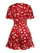 Red 1930s Polka Dot Ruffle Romper