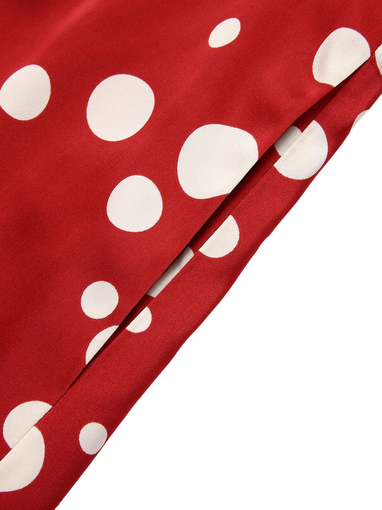 Red 1930s Polka Dot Ruffle Romper