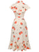 [Pre-sale] White 1940s Strawberry Ruffle Wrap Dress