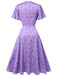 [Pre-Sale] Purple 1930s Solid Butterfly Round Neck Dress