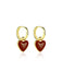 Retro Red Heart Ring Earrings
