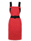 Red 1950s Polka Dot Patchwork Dress