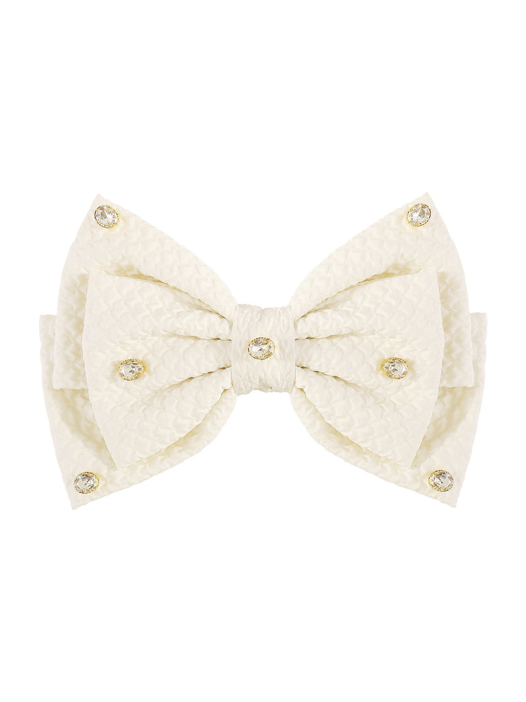 Retro All-Match Solid Geometric Texture Bow Hairpin