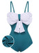 [Pre-Sale] Blue 1930s Bow Halter One-piece Swimsuit