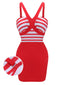 [Pre-Sale] Red 1940s Stripes One-Piece Swimsuit
