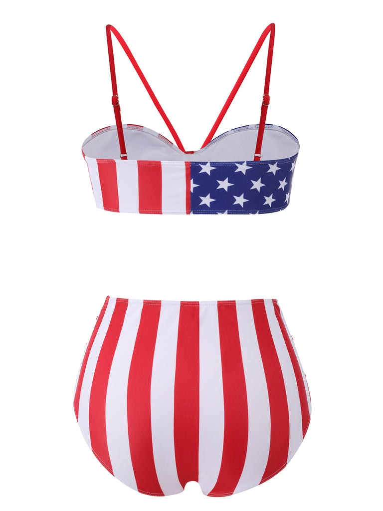 [Pre-Sale] 1940s Flag Independence Day Patchwork Swimsuit