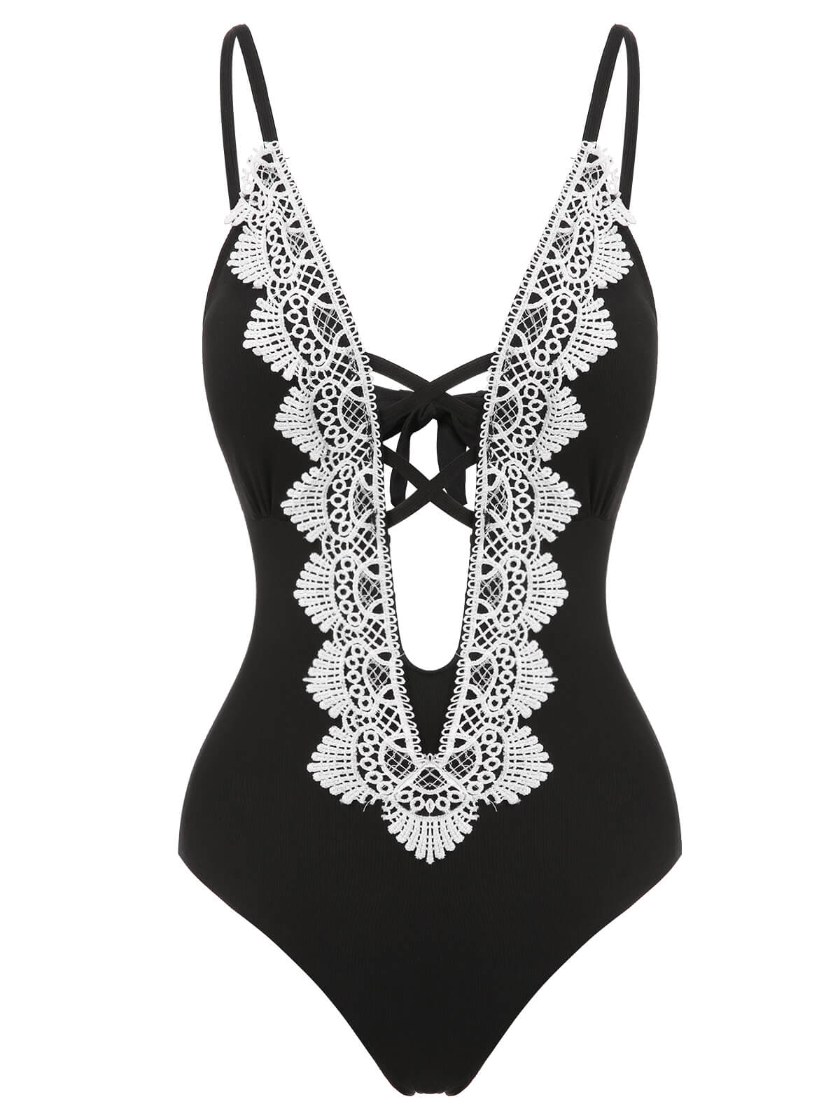 1930s Lace Knitted One-Piece Swimsuit