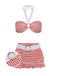 Retro Red 1940s Plaid Halter Bikini Set