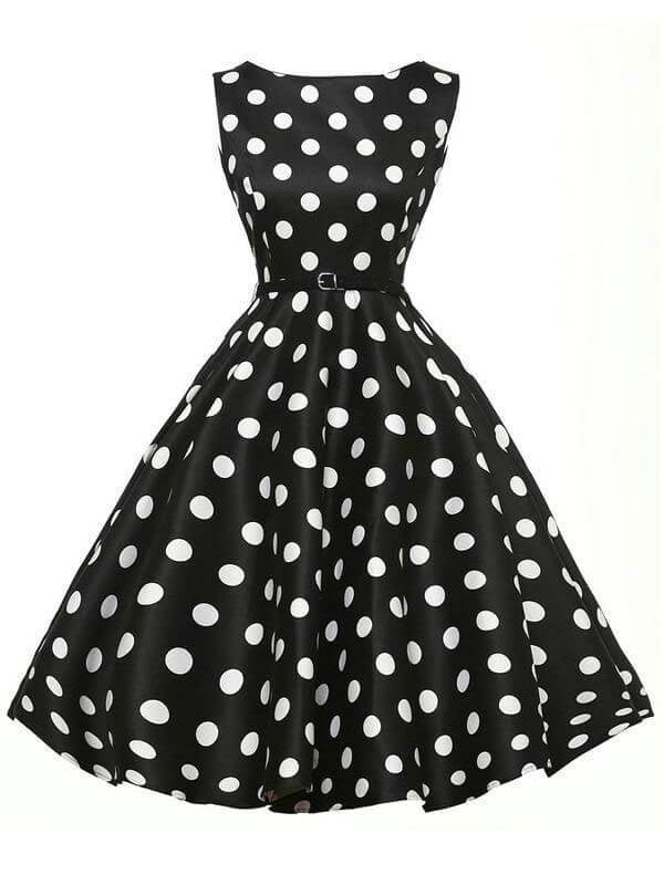 vintage black and white polka dot dress