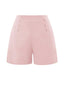 Pink 1950s Button Solid Shorts