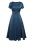 Blue 1940s Pearl Buttons Darlene Dress