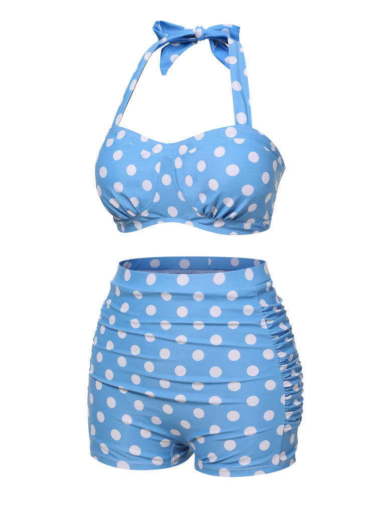 2PCS 1950s Polka Dots Bikini Set