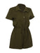 Army Green 1950s Solid Lace-up Romper