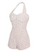 Light Pink 1950s Halter Romper & Polka Dots Skirt