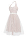 Light Pink 1950s Halter Romper & Polka Dots Skirt