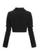 Black 1950s Textured Knitted Crop Jacket