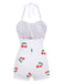 Retro 1950s Cherry Summer One-piece Swimsuit