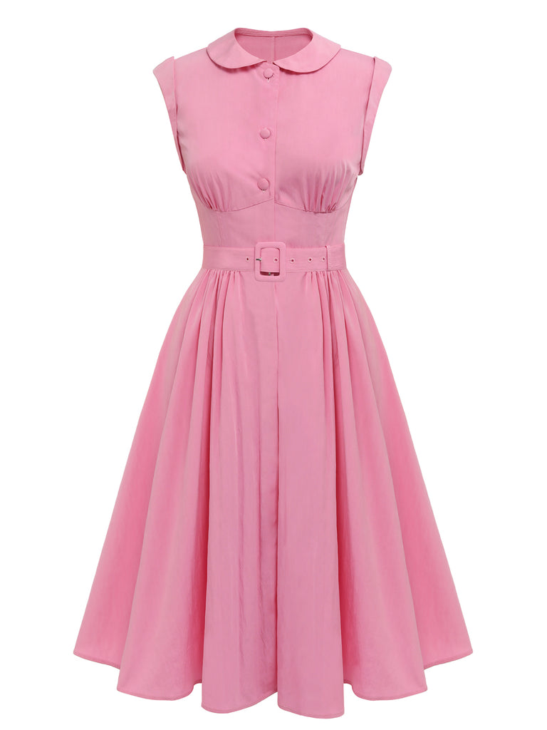 Pink 1950s Doll Collar Solid Dress – Retro Stage - Chic Vintage Dresses ...