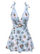 1930s Strap Bowknot One-piece Swimsuit