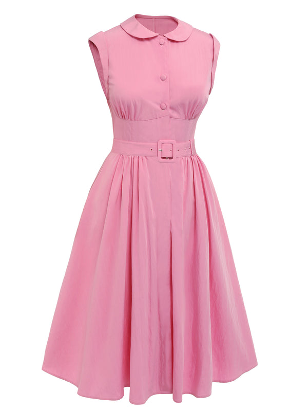 Pink 1950s Doll Collar Solid Dress – Retro Stage - Chic Vintage Dresses ...