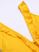 Yellow 1930s V-Neck One-piece Swimsuit