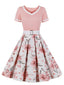 1950s Floral Patchwork Swing Dress