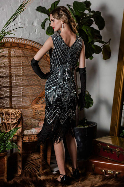 1920s Sequined Fringe Dress – Retro Stage - Chic Vintage Dresses and ...