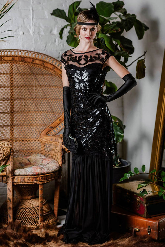 black 1920s dress